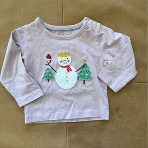 Baby Boden Snowman Top 0-3M
